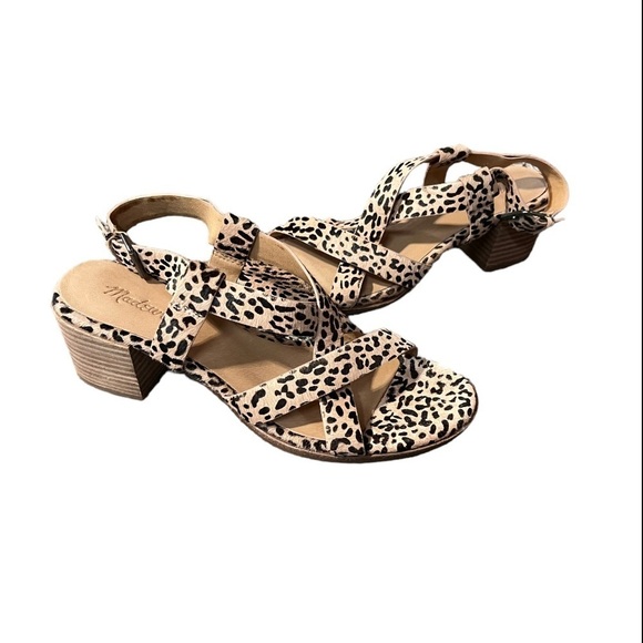 Madewell Alyssa Calf Hair Leopard Sandals Size 8.5 - Picture 2 of 6